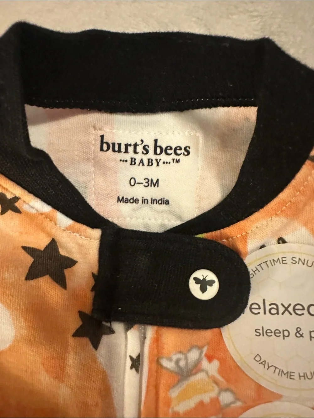 Burt's Bees Orange Halloween Monster & Ghost Footie